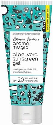 Aroma Magic Sunscreen - SPF 20 PA+ Aloe Vera Gel|Hydration & Protection From UVA/UVB|Oily-Acne Prone Skin