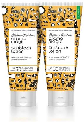 Aroma Magic Sunscreen - SPF 30 PA++ Matte Sunblock Lotion|Mattifies & Protects From UVA/UVB|All Skin Types|Pack of 2