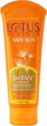 LOTUS HERBALS Sunscreen - SPF 50 Safe Sun DeTan After-Sun Face Pack_100g
