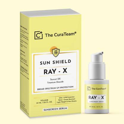 The CuraTeam Sunscreen - SPF 50 PA+++ RAY-X™ Sunscreen Serum SPF 50 PA+++ with Suncat DE Broad Spectrum, UV A, UV B