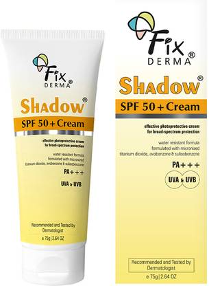 Fixderma Sunscreen - SPF 50+ PA+++ Shadow Sunscreen SPF 50+ Cream, Sunscreen for Dry Skin, UVA & UVB Protection