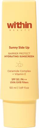 Within Beauty Sunscreen - SPF 50 PA++ Sunny Side Up Barrier Protect Hydrating Sunscreen SPF 50 PA++ UVA/UVB |Vitamin E