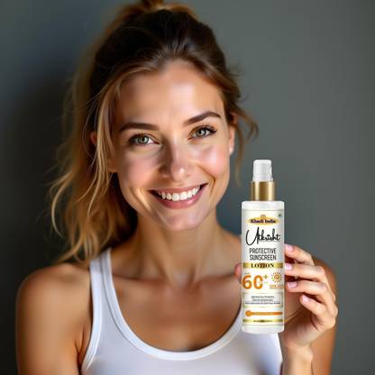 Utkrisht Sunscreen - SPF 60+ PA+++ Khadi Protective Sunscreen Lotion SPF 60 for Skincare and Sun Protection