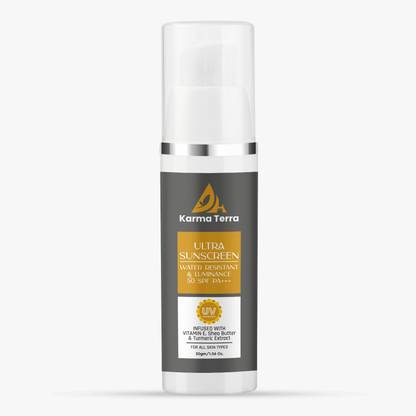 KARMA TERRA Sunscreen - SPF 50 PA+++ Broad Spectrum UVA/UVB Protection | Waterproof & Oil Control | Zinc Oxide Based