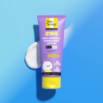 SunScoop Sunscreen - SPF 50 PA++++ Kids Sunscreen Lotion | 100% Mineral | Paediatrician Recommended