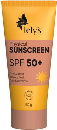 Lelys Sunscreen - SPF 50 PA+++ Physical Sunscreen (SPF 50+)(50gms) : Pack of 1