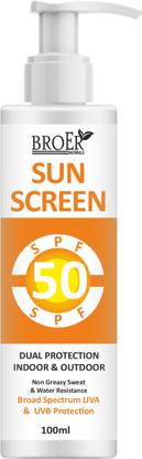 BROER Sunscreen - SPF 50 PA+++ Sunscreen SPF 50 PA+++ Daily Broad Spectrum UVA & UVB Protection - Quick Absorb