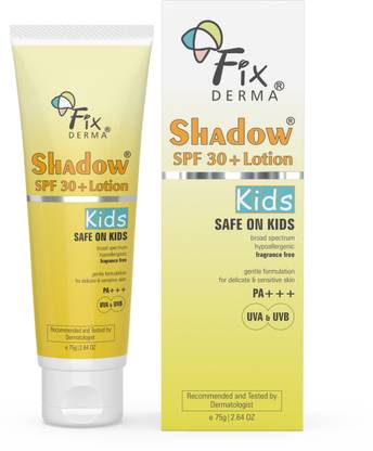 Fixderma Sunscreen - SPF 30 PA+++ Shadow Kids Sunscreen SPF 30+ PA+++ Lotion, Lightweight, UVA-UVB Protection