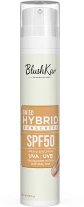 Blushkar Sunscreen - SPF 50+ PA++++ Tinted Hybrid Sunscreen SPF 50+ | 100% Mineral Sunscreen with Zinc Oxide