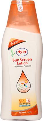 AYUR HERBALS Sunscreen - SPF 50 Sun Screen Lotion SPF -15 with almonds oil & wheatgerm Oil I