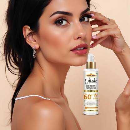 Utkrisht Sunscreen - SPF 60+ PA+++ Khadi Sunscreen Lotion SPF 60 for All Day Herbal Skin Protection