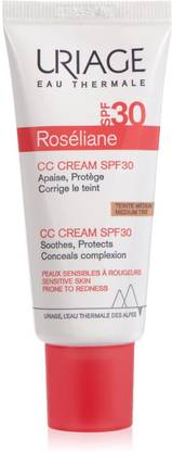 Uriage Sunscreen - SPF 50 Roseliane CC Tinted Cream SPF 30 for Redness-prone Skin 40 Ml