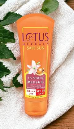 LOTUS HERBALS Sunscreen - SPF 50 PA+++ Safe Sun UV Screen MatteGEL Sunscreen SPF 50 PA+++