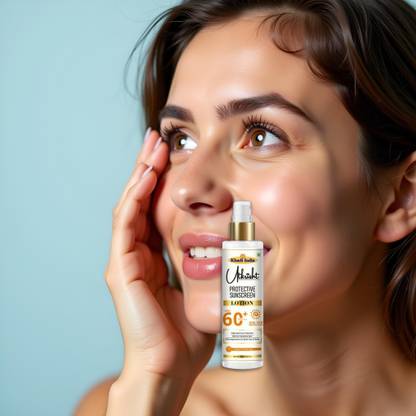 Utkrisht Sunscreen - SPF 60+ PA+++ Khadi Sunscreen Lotion SPF 60 with Glow Boost and Moisture Lock