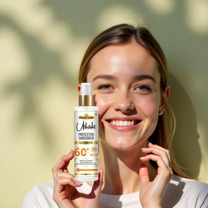 Utkrisht Sunscreen - SPF 60+ PA+++ Khadi Herbal SPF 60 Lotion with Herbal UV Defense Formula