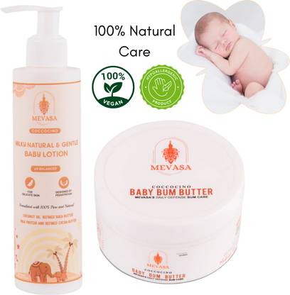 Mevasa Sunscreen Baby Lotion for Dry Skin | pH Balanced & Hypoallergenic | Free Diaper Rash Cream