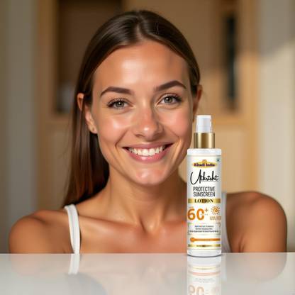 Utkrisht Sunscreen - SPF 60+ PA+++ Khadi SPF 60 Lotion with Herbal Oils for Skin Nourishment
