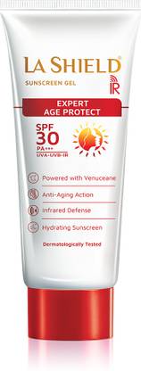 La Shield Sunscreen - SPF 50 PA++++ IR SPF 30 PA +++ Mineral Sunscreen Gel | UVA & UVB + Infrared Protection |