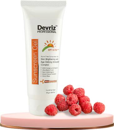 DEVRIZ PROFESSIONAL Sunscreen - SPF 50 PA+++ Sunscreen Gel With Vitamin E For Skin Brightening, Acne Free & Sun Protection