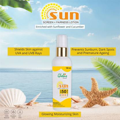 Globus Remedies Sunscreen - SPF 50 PA+++ Sunscreen Lotion With Fairness
