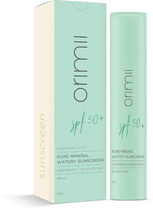 Orimii Sunscreen - SPF 50 PA++++ Pure Mineral Sunscreen SPF 50 with Watery Texture & Zero White Cast