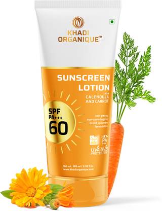 khadi ORGANIQUE Sunscreen - SPF 60 PA++++ SunScreen Lotion Kokkum Butter Lotion SPF 60 - SPF Na PA++++ For helps soothe and soften the skin Give UVA + UVB Protection