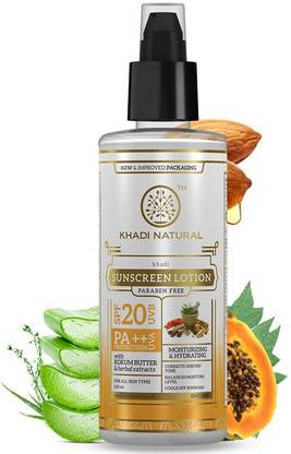 KHADI NATURAL Sunscreen - SPF SPF 20 PA+++ AYURVEDIC SUNSCREEN LOTION