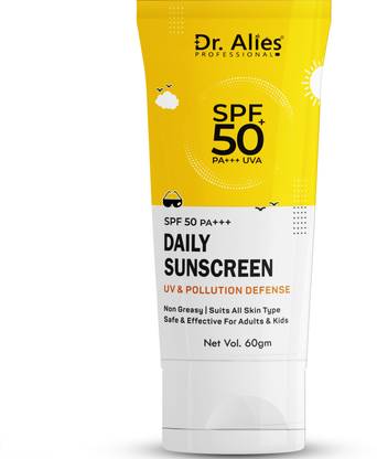 Dr. Alies Professional Sunscreen - SPF 50 PA+++ Sunscreen Lotion SPF50 PA+++ Sunblock Cream For Indian Skin - SPF 50 PA+++