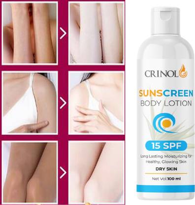 crinol Sunscreen - SPF 50 body lotion whitening for summer - SPF 15 PA++ (100 g)