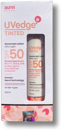 Aurelderma Sunscreen - SPF 50 PA+++ By UVedge Tunted Sunscreen Lotion