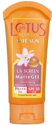 LOTUS HERBALS Sunscreen - SPF 50 PA+++ SAFE SUN UV SCREEN MATTE GEL SPF 50 PA+++