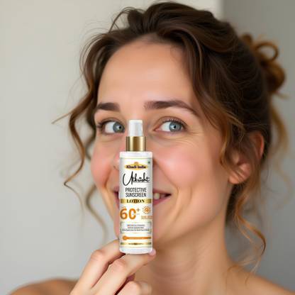 Utkrisht Sunscreen - SPF 60+ PA+++ Khadi SPF 60 Daily Sunscreen Lotion with Skin Boost