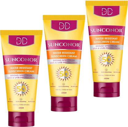 DOOMSDAY Sunscreen - SPF 50 PA++ SUNCONOR SUNSCREEN CERAM FOR COMPLETE PROTECTION SUN RAYS PACK OF- 60g x 3