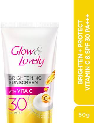 Glow & Lovely Sunscreen - SPF 50 Brightening Sunscreen SPF 30, 50g