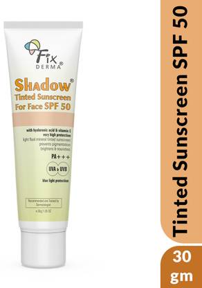 Fixderma Sunscreen - SPF 50 PA+++ Shadow Tinted Sunscreen SPF 50 with Vitamin E, Sunscreen for UVA-UVB Protection