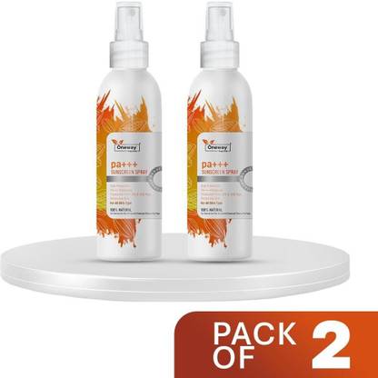 Oneway Happiness Sunscreen - SPF 30 PA+++ SPF 30 Sunscreen Spray with Vitamin C & E (pack of 2 - 100ml each)