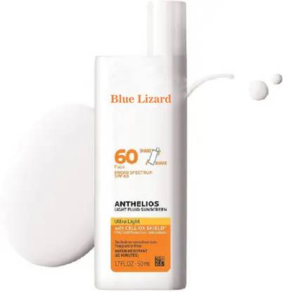 Blue Lizard Sunscreen - SPF 60 Anthelios Light Fluid Face Sunscreen Broad Spectrum