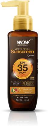 WOW SKIN SCIENCE Sunscreen - SPF SPF 35 PA++ PA++ Sunscreen Matte Finish - SPF 35 PA++ - Daily Broad Spectrum - UVA &UVB Protection - Quick Absorb - for All Skin Types - No Parabens, Silicones, Mineral Oil, Oxide, Color & Benzophenone - 100mL