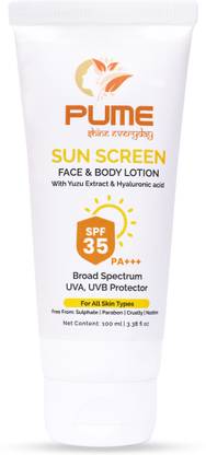 PUME Sunscreen - SPF 35 PA+++ Sunscreen Face & Body Lotion , 100g