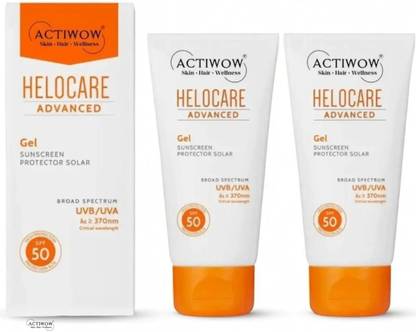 Actiwow Sunscreen - SPF 50 Helocare SPF 50 Sunscreen with Repairing Peptides 2Pcs