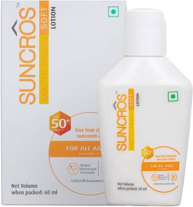 Suncros Sunscreen - SPF 50+ PA+++ Sunpharma Matte Finish Lotion, SPF 50+ & PA+++, 8-Hr UV Protection