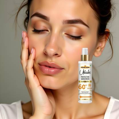 Utkrisht Sunscreen - SPF 60+ PA+++ Khadi SPF 60 Lotion for Face and Neck with Herbal UV Protection
