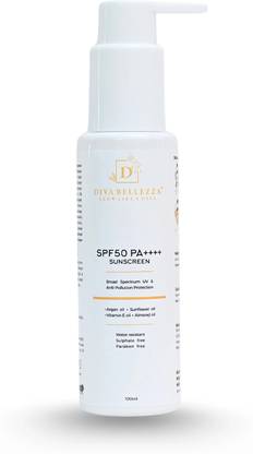 DIVA BELLEZZA Sunscreen - SPF 50 PA++++ Sunscreen SPF50 PA++++ Broad Spectrum, Matte & No White Cast