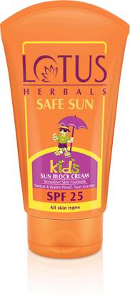 LOTUS Sunscreen - SPF 25 Herbals Kids Sun Block Sentitive Skin Formula SPF 25 Cream