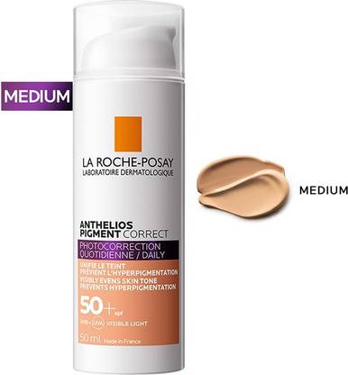 La Roche Posay Sunscreen - SPF 50 PA++ Anthelios Pigment Correct Sunscreen SPF50+ 50 ml - Medium