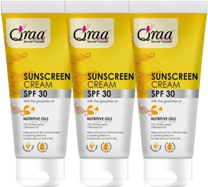 Qraa Sunscreen - SPF 30 , For Men & Women, Non-Greasy PA++++...**