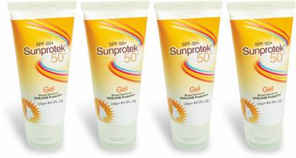 Sunprotek Sunscreen - SPF 50 PA+++ Sunscreen Gel With SPF 50+ & PA+++ Broad Spectrum UVA Protection (Pack of 4)