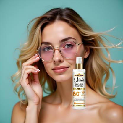 Utkrisht Sunscreen - SPF 60+ PA+++ Khadi Herbal Sunscreen Lotion SPF 60 with Deep Skin Nourishment