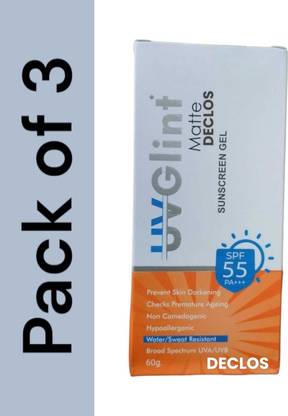 DECLOS Sunscreen - SPF 55 PA+++ uv glint matt sunscreen gel
