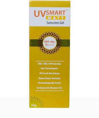 UVSMART Sunscreen - SPF 50 PA++++ MATT Sunscreen Gel UVA/UVB and IR Protection